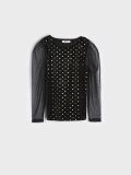 Bluzka w kropki - czarny - SINSAY - small2