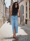 Fustă midi din denim - albastru - SINSAY - small5