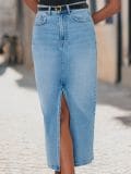 Fustă midi din denim - albastru - SINSAY - small1