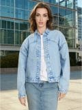 Kurze Jeansjacke - Blau - SINSAY - small1
