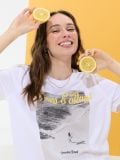 Pamučna majica s printom - bijelo - SINSAY - small5