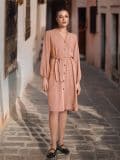 Midi obleka z vrvico - kava - SINSAY - small3
