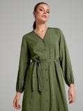 Midi obleka z vrvico - oliva - SINSAY - small5