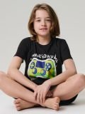 Piżama dwuczęściowa z nadrukiem gamingowym - czarny - SINSAY - small3