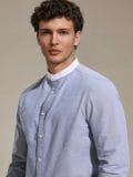 Puuvillane särk slim fit - helehall - SINSAY - small4