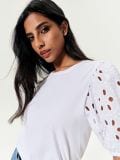 Bluza puf-rukava - krem - SINSAY - small4