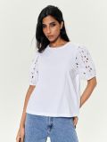 Bluza puf-rukava - krem - SINSAY - small5