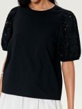Bluza puf-rukava - crno - SINSAY - small1