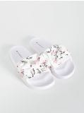 Klapki w kwiaty - biały - SINSAY - small1