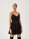 Plisowana sukienka mini - czarny - SINSAY - small3