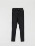 High waist skinny teksapüksid - must - SINSAY - small5