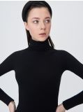 Bluză ajustată cu guler tip helancă - negru - SINSAY - small3