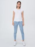 Gładka koszulka BASIC - biały - SINSAY - small1