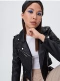 Geacă biker cu centură - negru - SINSAY - small2