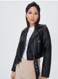 Geacă biker cu centură - negru - SINSAY - small4