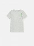 T-shirt with printed pocket - light grey - SINSAY - small1