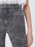 Blugi cu talie înaltă, în dungi verticale - gri - SINSAY - small2