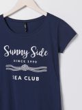 Koszulka z napisem - granatowy - SINSAY - small1