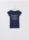 Koszulka z napisem - granatowy - SINSAY - small2