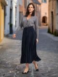 Maxi suknja - mornarsko plava - SINSAY - small3
