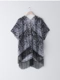 Plażowe kimono z frędzlami - czarny - SINSAY - small2