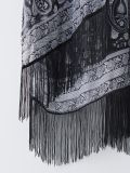 Plażowe kimono z frędzlami - czarny - SINSAY - small3