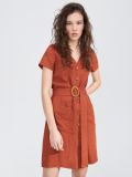 Rochie-cămașă cu cordon - arămiu - SINSAY - small2