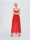 Sukienka maxi z marszczeniem - czerwony - SINSAY - small3