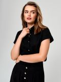 Koszula z lnem - czarny - SINSAY - small3