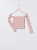 Bluză cu umerii goi - roz-pastel - SINSAY - small1