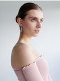 Bluză cu umerii goi - roz-pastel - SINSAY - small3