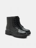 Ghete din imitație de piele de crocodil - negru - SINSAY - small2