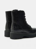 Ghete din imitație de piele de crocodil - negru - SINSAY - small3