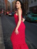 Rochie midi cu imprimeu de leopard - roșu - SINSAY - small1