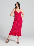 Rochie midi cu imprimeu de leopard - roșu - SINSAY - small3