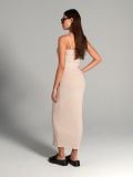 Rebrasta midi obleka - bež - SINSAY - small3