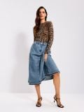 Fustă brodată - albastru - SINSAY - small3