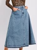 Fustă brodată - albastru - SINSAY - small4