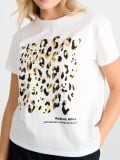 Μπλουζάκι με animal print - κρεμ - SINSAY - small5