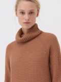 Długi sweter oversize z golfem - beżowy - SINSAY - small1