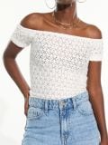 Majica z odprtimi rameni - bela - SINSAY - small5