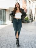Farmerka suknja - zeleno - SINSAY - small9