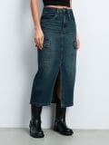 Farmerka suknja - zeleno - SINSAY - small1