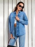 Cămașă din denim - bleumarin - SINSAY - small1