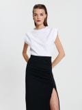 Spódnica midi z rozcięciem - czarny - SINSAY - small3