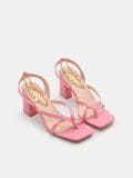 Sandale cu toc gros - roz-aprins - SINSAY - small3
