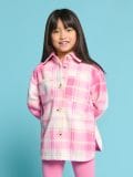 Karirana košulja-jakna - roze - SINSAY - small3