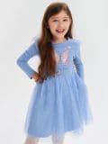 Rochie cu tul - albastru-pal - SINSAY - small1