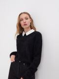 Pulover cu guler elegant - negru - SINSAY - small1