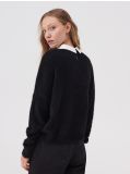 Pulover cu guler elegant - negru - SINSAY - small2